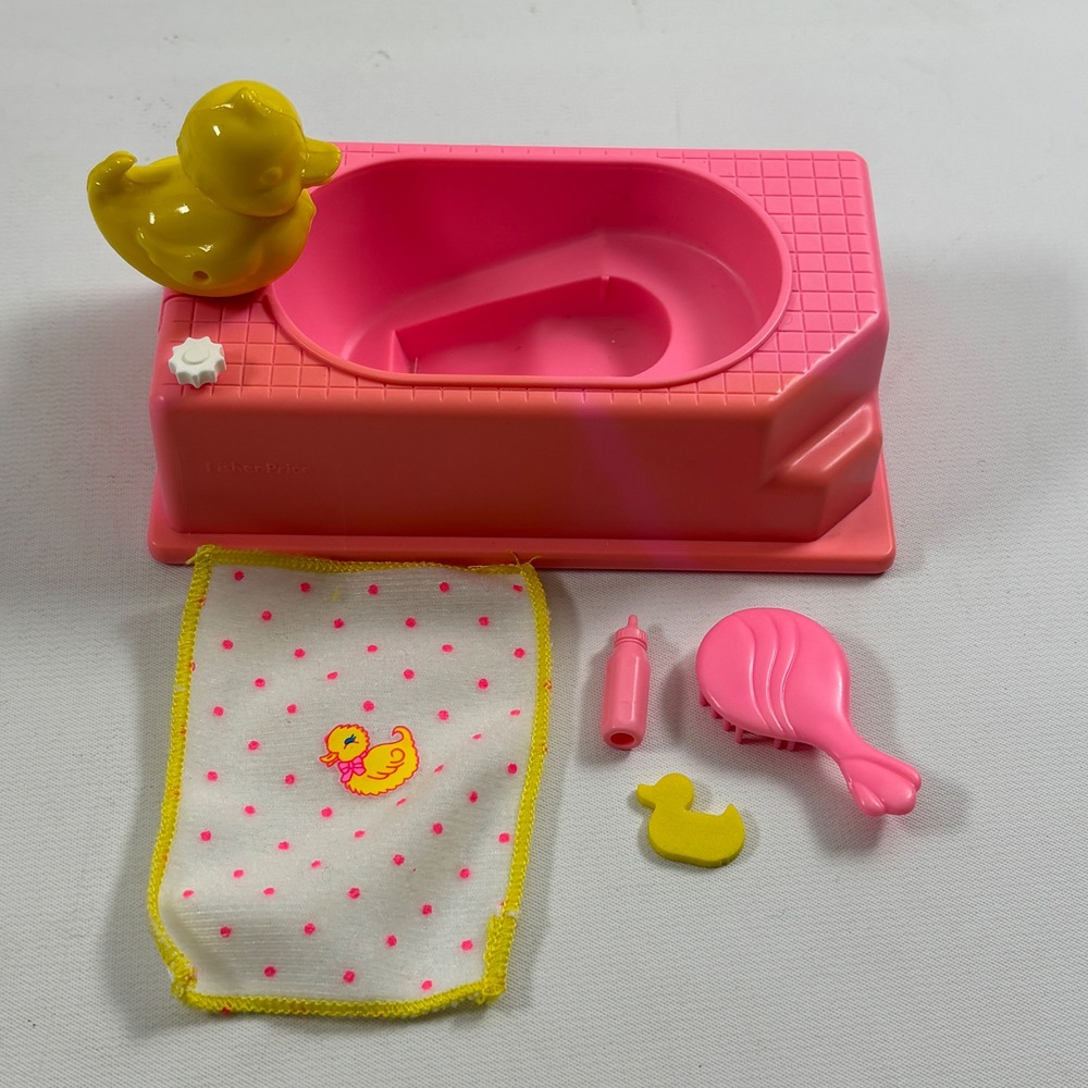 Vtg Bathtime Fun Kelly Pink Bathtub Accessories Lot 1995 Mattel Barbie Sister